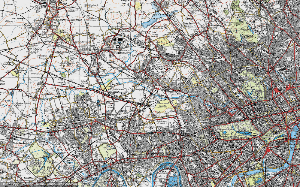 Old Map of Old Oak Common, 1920 in 1920
