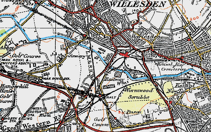 Old map of Old Oak Common in 1920