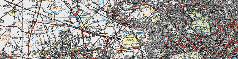 Old map of Old Oak Common in 1920