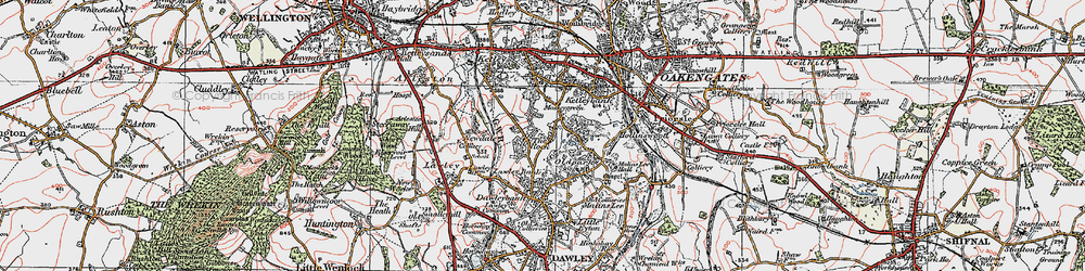 Old map of Old Park in 1921