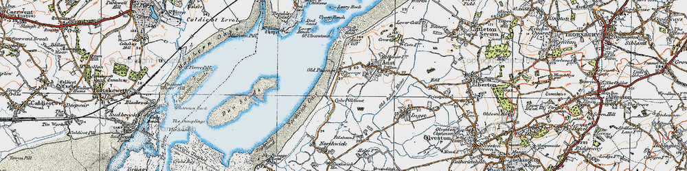 Old map of Aust Rock in 1919