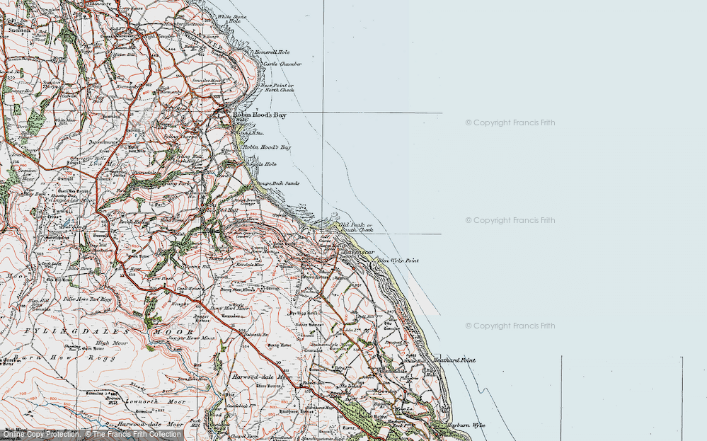 Old Map of Historic Map covering Stoupe Brow in 1925