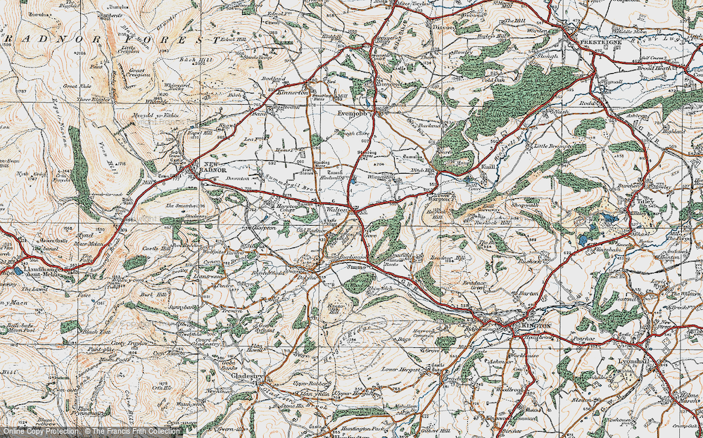 Old Map of Old Radnor, 1920 in 1920