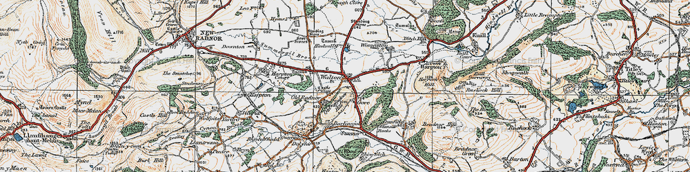 Old map of Old Radnor in 1920
