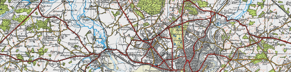 Old map of Old Shirley in 1919