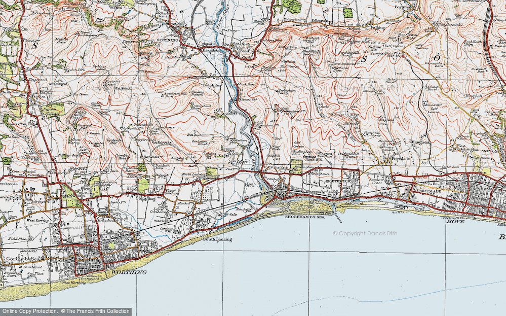 Old Map of Old Shoreham, 1920 in 1920