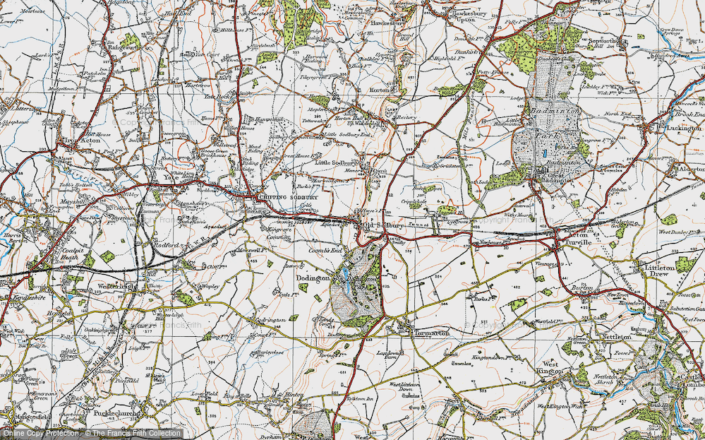Old Map of Old Sodbury, 1919 in 1919