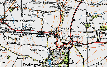 Old map of Old Sodbury in 1919