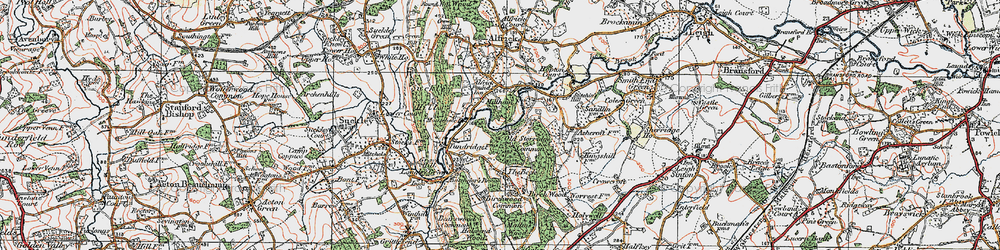 Old map of Old Storridge Common in 1920