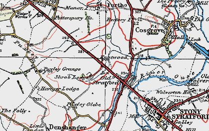 Old map of Old Stratford in 1919