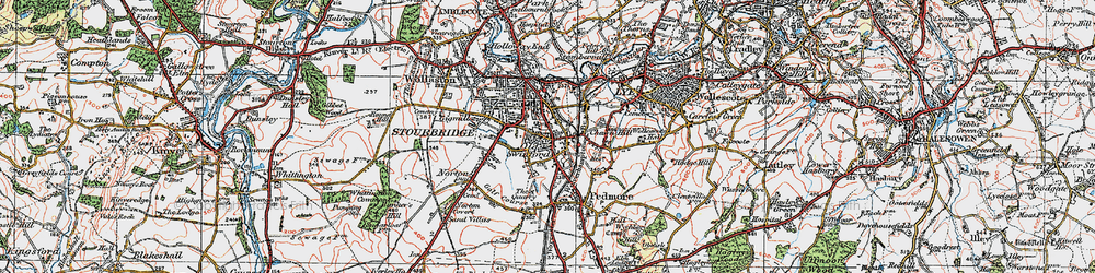 Old map of Old Swinford in 1921