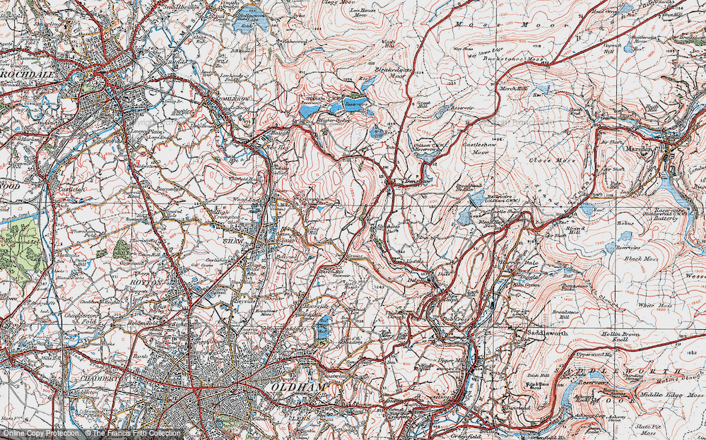 Old Map of Old Tame, 1924 in 1924