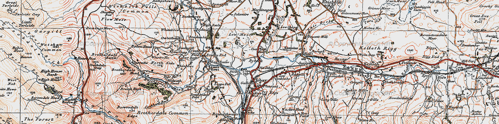 Old map of Old Tebay in 1925