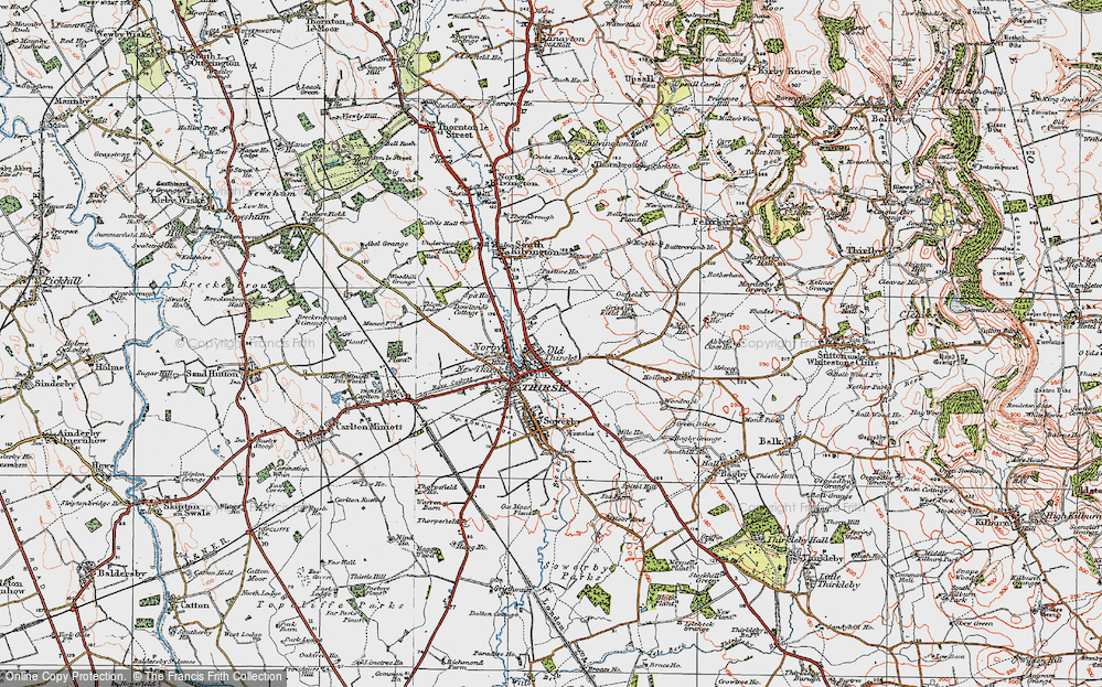 Old Map of Old Thirsk, 1925 in 1925