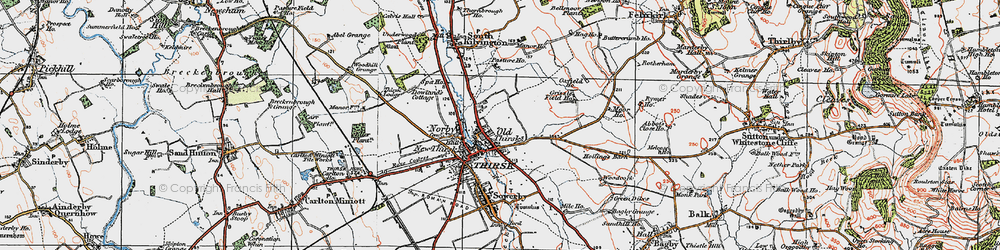 Old map of Old Thirsk in 1925