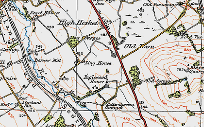 Old map of Blaze Fell in 1925