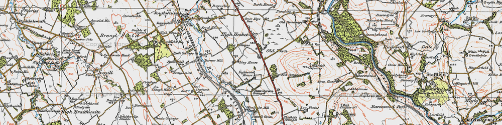 Old map of Blaze Fell in 1925