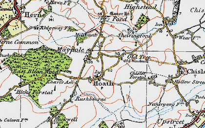 Old map of Old Tree in 1920