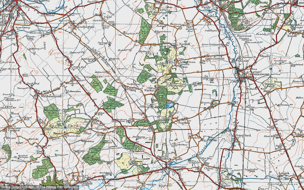 Old Map of Old Warden, 1919 in 1919