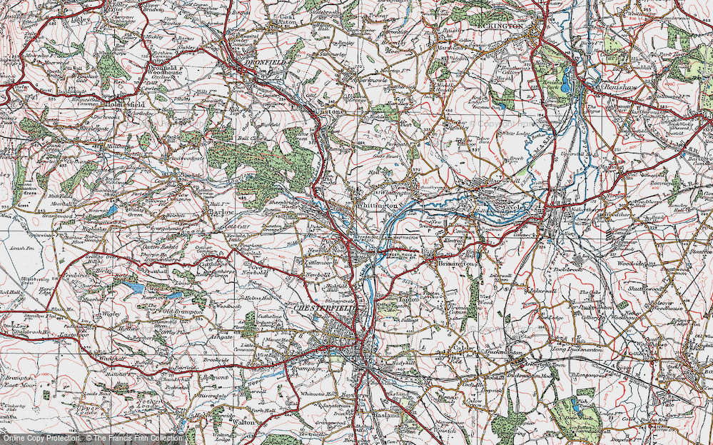 Old Map of Old Whittington, 1923 in 1923
