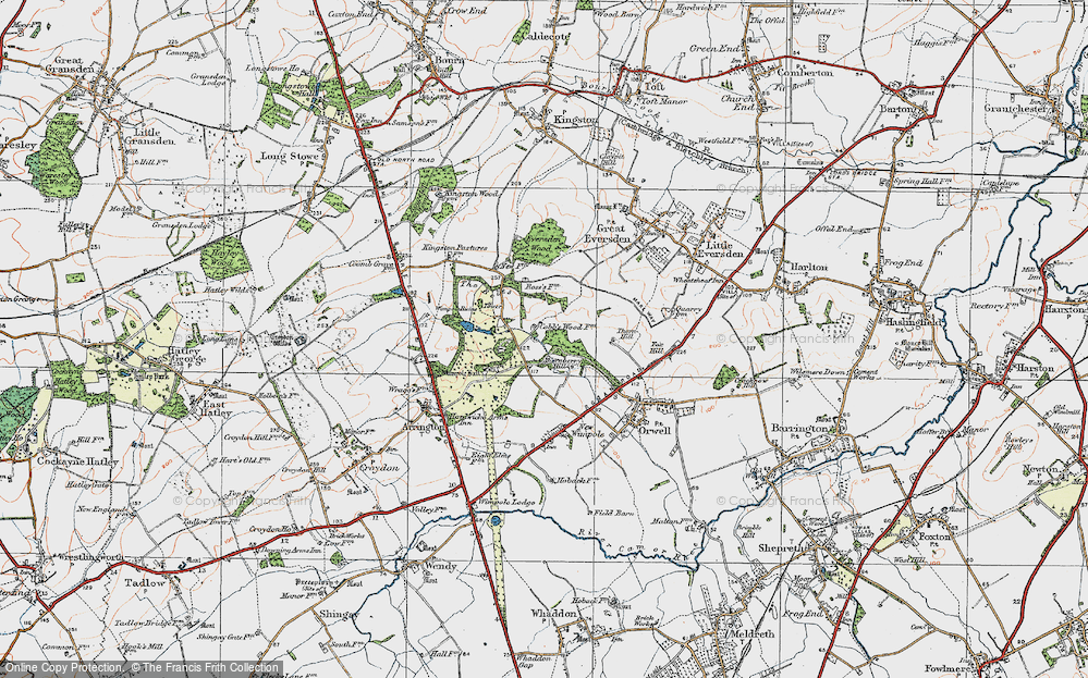Old Map of Old Wimpole, 1920 in 1920