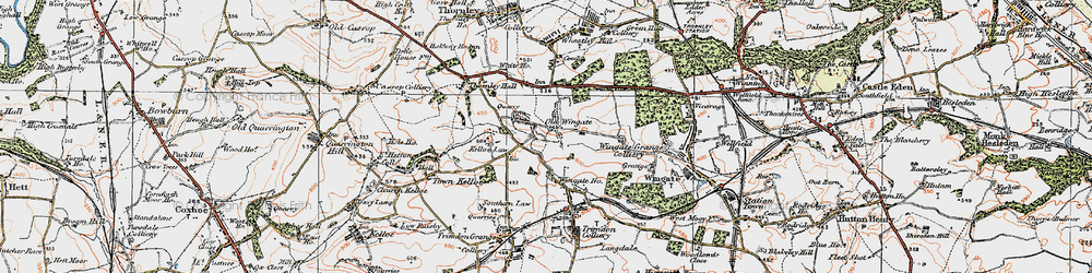 Old map of Old Wingate in 1925