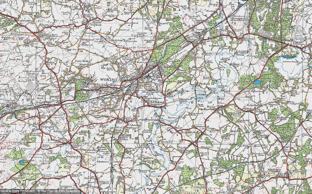 Old Map of Old Woking, 1920 in 1920