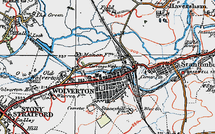 Old map of Old Wolverton in 1919