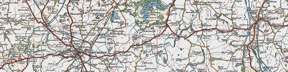 Old map of Martin's Ash in 1921