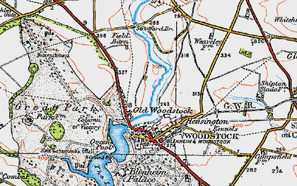 Old map of Old Woodstock in 1919