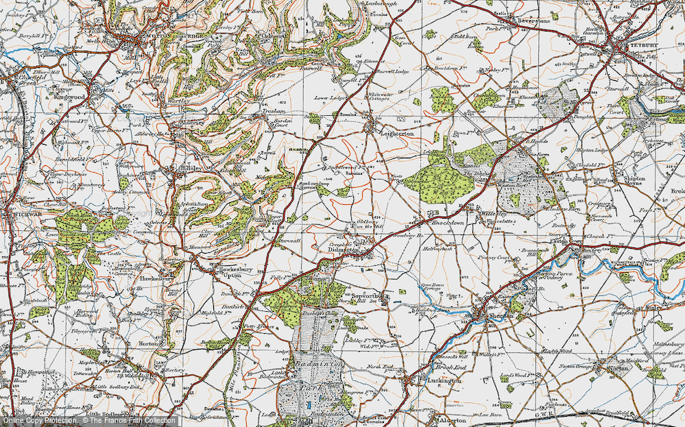 Old Map of Oldbury on the Hill, 1919 in 1919