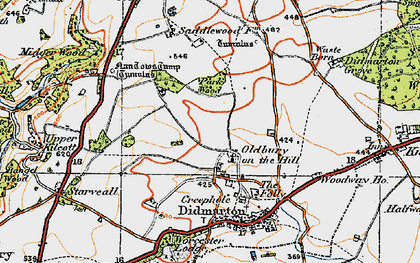 Old map of Oldbury on the Hill in 1919