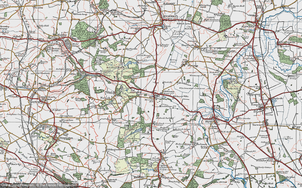Old Map of Historic Map covering Whitewater Common in 1923