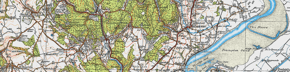 Old map of Oldcroft in 1919