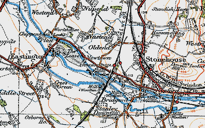 Old map of Oldend in 1919