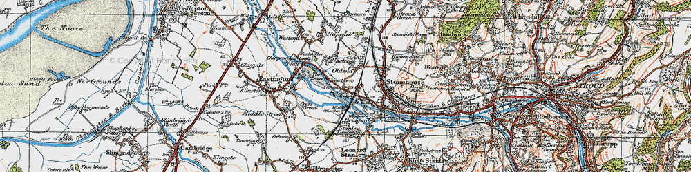 Old map of Oldend in 1919