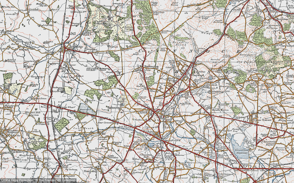 Old Map of Oldfallow, 1921 in 1921