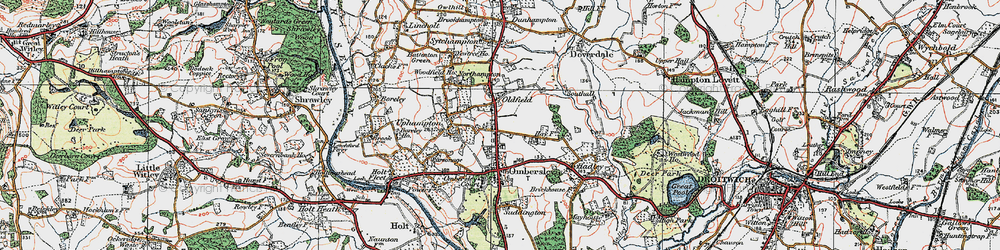 Old map of Oldfield in 1920