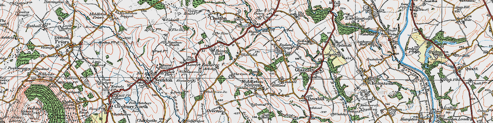 Old map of Oldfield in 1921