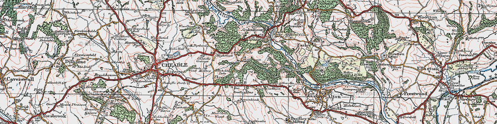 Old map of Lightoaks in 1921