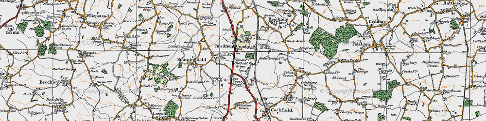 Old map of Oldhall Green in 1921