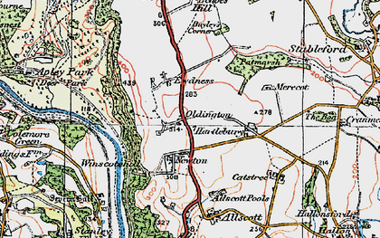 Old map of Oldington in 1921