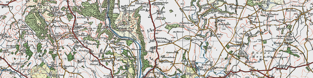 Old map of Oldington in 1921