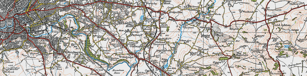 Old map of Oldland Common in 1919