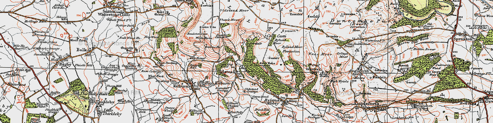 Old map of Sutton Bank in 1925