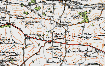 Old map of Oldways End in 1919