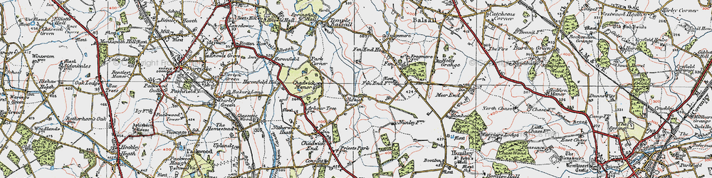Old map of Oldwich Lane in 1921