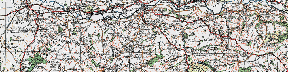 Old map of Oldwood in 1920
