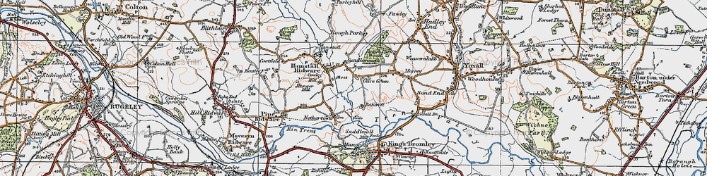 Old map of Olive Green in 1921