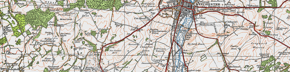 Old map of Oliver's Battery in 1919